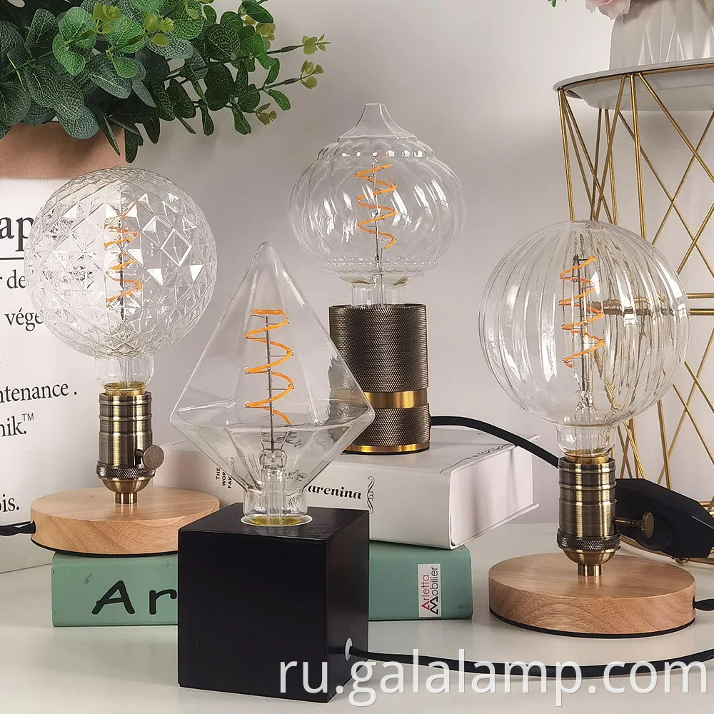 Декоративная лампа с большой формой круга янтаря